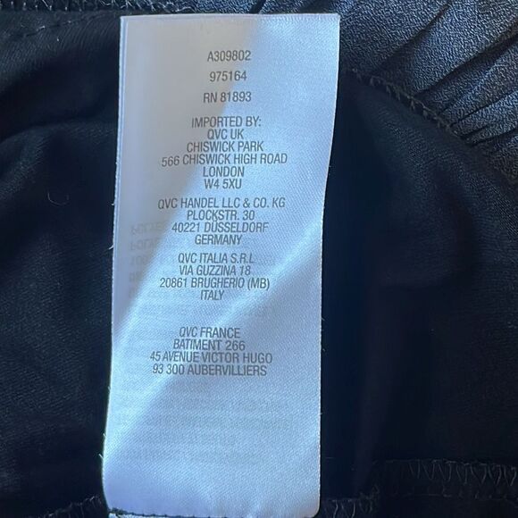 LOGO LORI GOLDSTEIN Rayon Ruffle Black Top with Asymmetric Hem Small A309802 - Picture 7 of 8